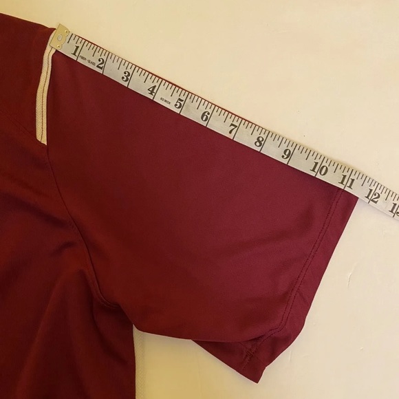 Men's Nike Dri Fit Polo Shirt Short Sleeve Size Large Burgundy & White EUC - Picture 9 of 10